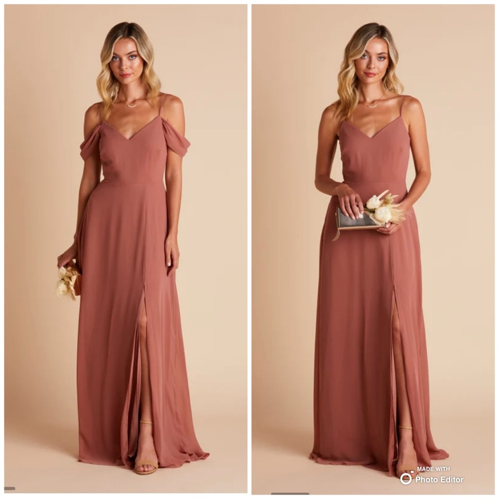 Birdy Grey Desert Rose Devin Slit Bridesmaid Dress Size Small NWT *FLAW*
